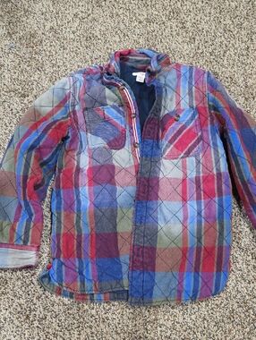 Cat & Jack Red Blue Green Plaid Quilted Jacket
